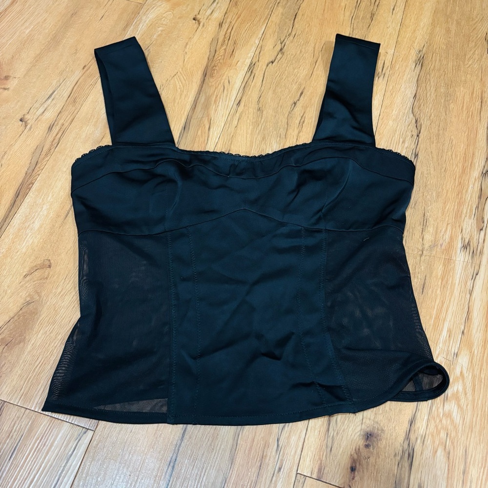 Forever 21 Satin and Mesh Tank Top